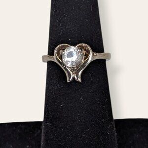 (2/$20) Glass Stone Heart Costume Ring - 1